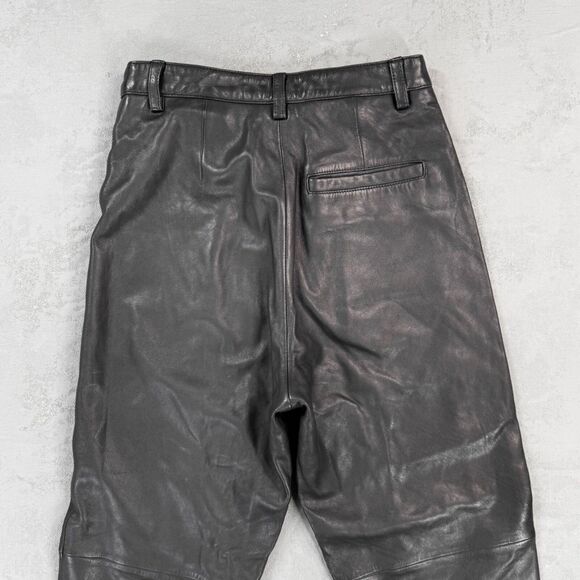 Veda x Reformation Black Lamb Leather High Waisted Cropped Pants Fit 25 x 25 - Picture 6 of 6